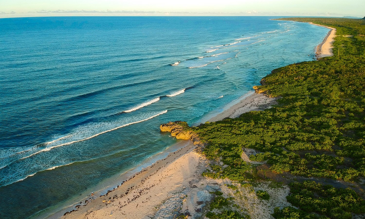 Aerial shot coastal beach