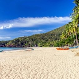 White sand Nagtabon beach Palawan