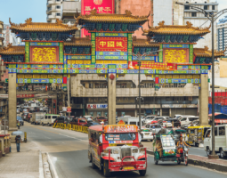Binondo Chinatown Arch at the entrance from Jones Bridge over Pasig River