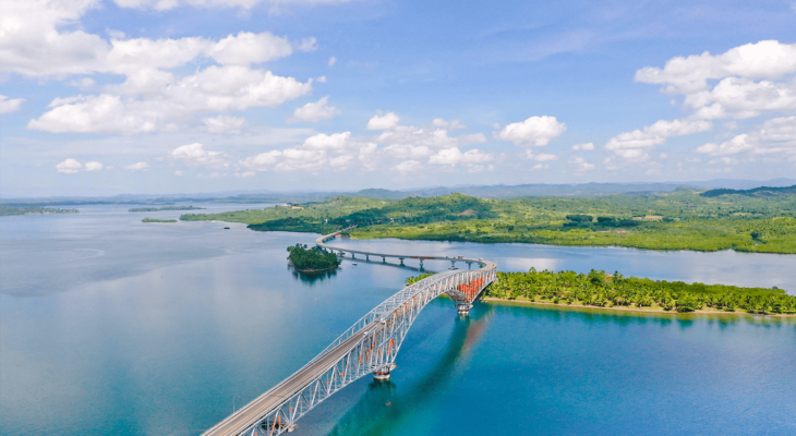 San Juanico Bridge aerial view